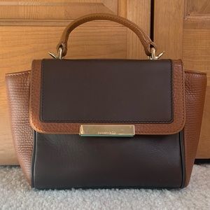 Tiffany & Co. brown leather bag, top handle with removable shoulder strap